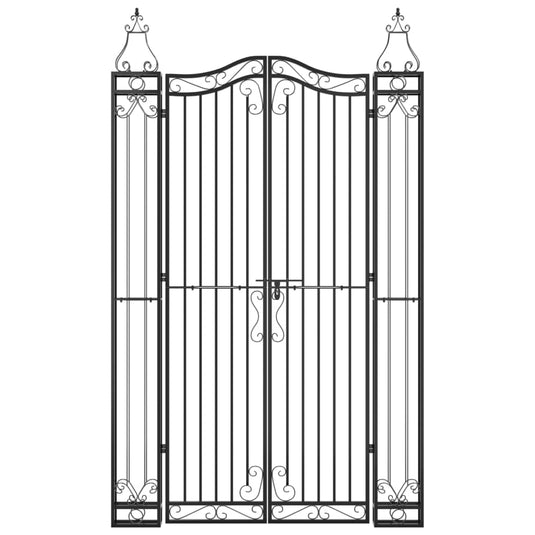 Vidaxl poort 121x8x200 cm smeedijzer zwart