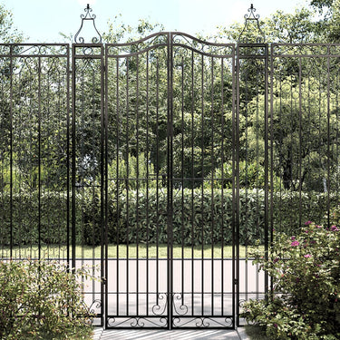 Vidaxl poort 121x8x200 cm smeedijzer zwart