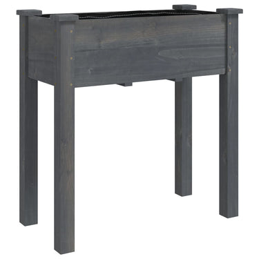 Vidaxl plantenbak met voering 71x37x76 cm massief vurenhout grijs