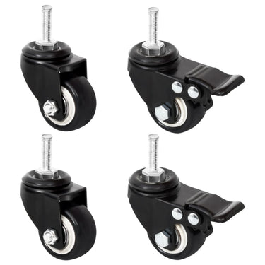 Vidaxl wielen voor plantenbak 4 st 8x3,5x8 cm ijzer zwart