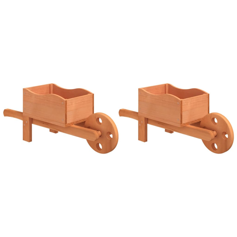 Load image into Gallery viewer, Vidaxl plantenbakken kruiwagen 2 st 47x15x19 cm massief vurenhout
