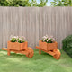 Vidaxl plantenbakken kruiwagen 2 st 47x15x19 cm massief vurenhout