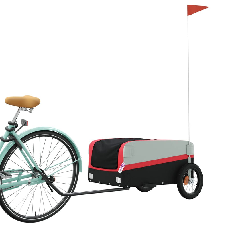 Load image into Gallery viewer, Vidaxl fietstrailer 30 kg ijzer zwart en rood
