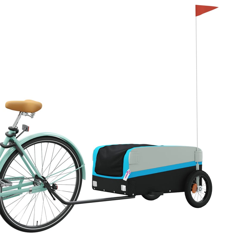 Load image into Gallery viewer, Vidaxl fietstrailer 30 kg ijzer zwart en blauw
