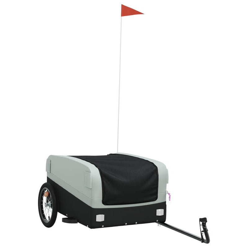 Load image into Gallery viewer, Vidaxl fietstrailer 45 kg ijzer zwart en grijs
