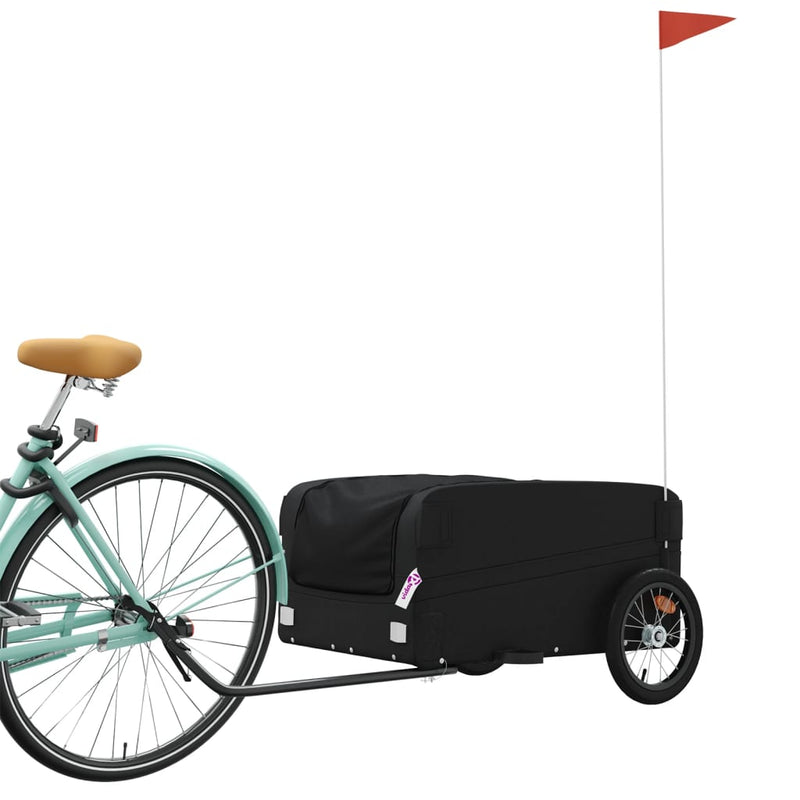 Load image into Gallery viewer, Vidaxl fietstrailer 45 kg ijzer zwart

