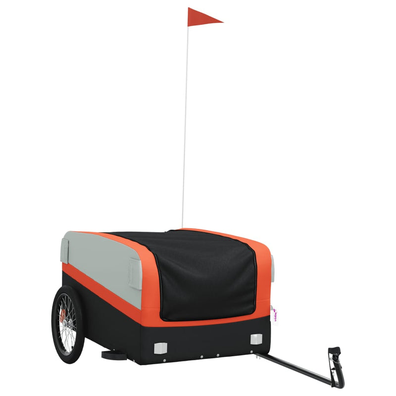 Load image into Gallery viewer, Vidaxl fietstrailer 45 kg ijzer zwart en oranje

