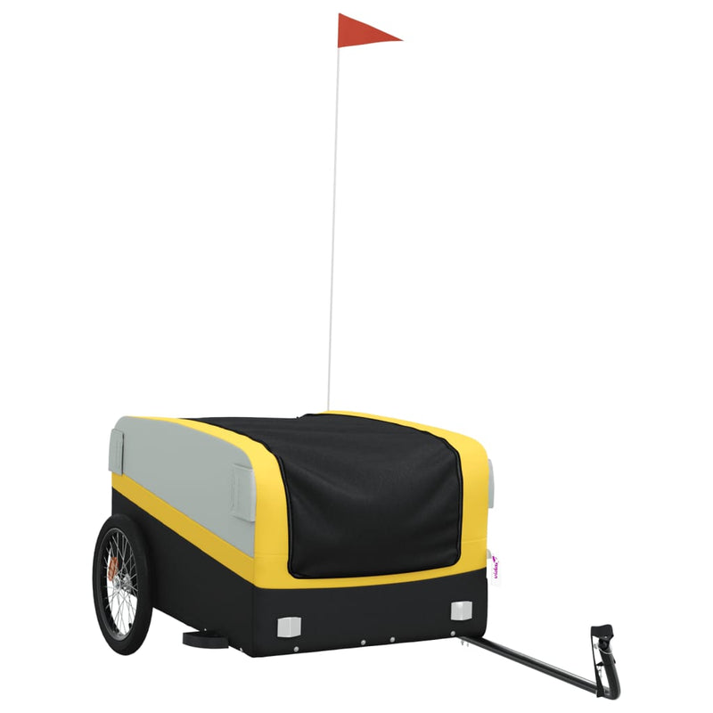 Load image into Gallery viewer, Vidaxl fietstrailer 45 kg ijzer zwart en geel
