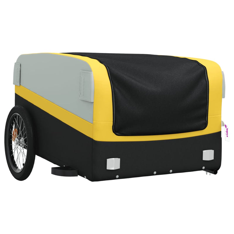 Load image into Gallery viewer, Vidaxl fietstrailer 45 kg ijzer zwart en geel
