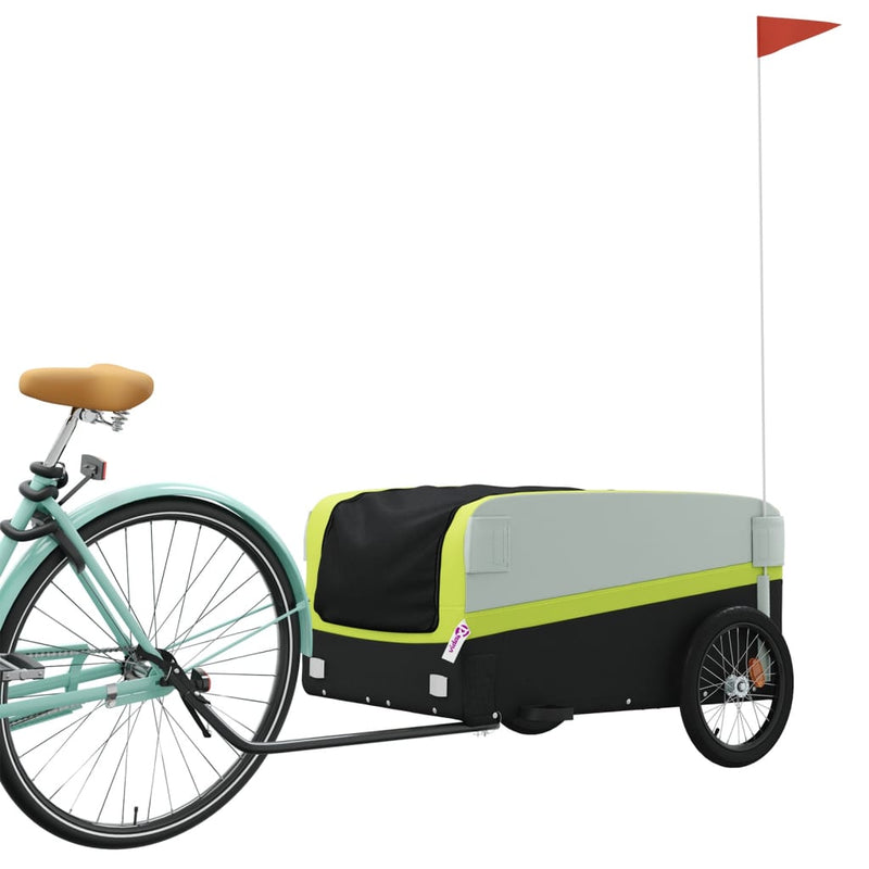 Load image into Gallery viewer, Vidaxl fietstrailer 45 kg ijzer zwart en groen

