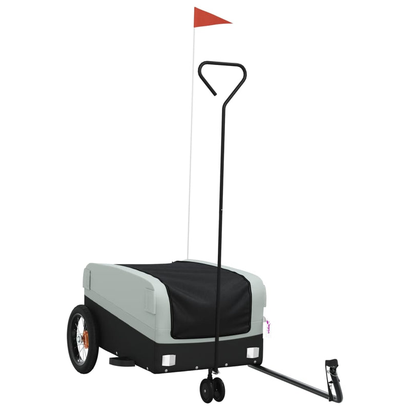Load image into Gallery viewer, Vidaxl fietstrailer 30 kg ijzer zwart en grijs
