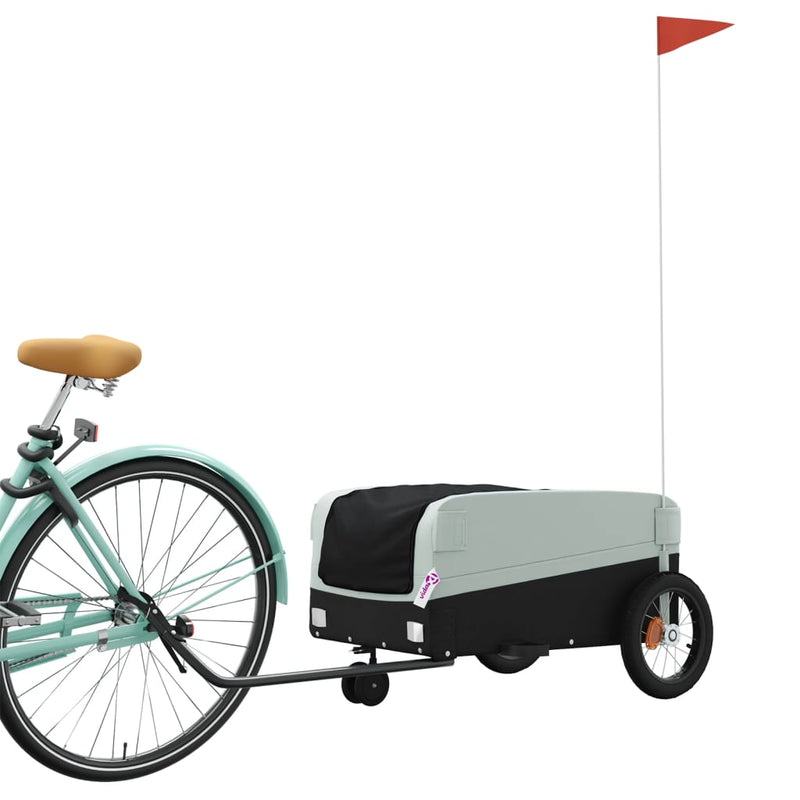 Load image into Gallery viewer, Vidaxl fietstrailer 30 kg ijzer zwart en grijs
