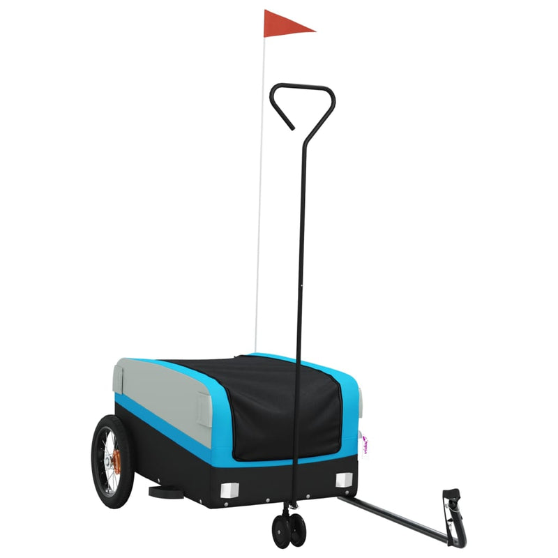 Load image into Gallery viewer, Vidaxl fietstrailer 30 kg ijzer zwart en blauw

