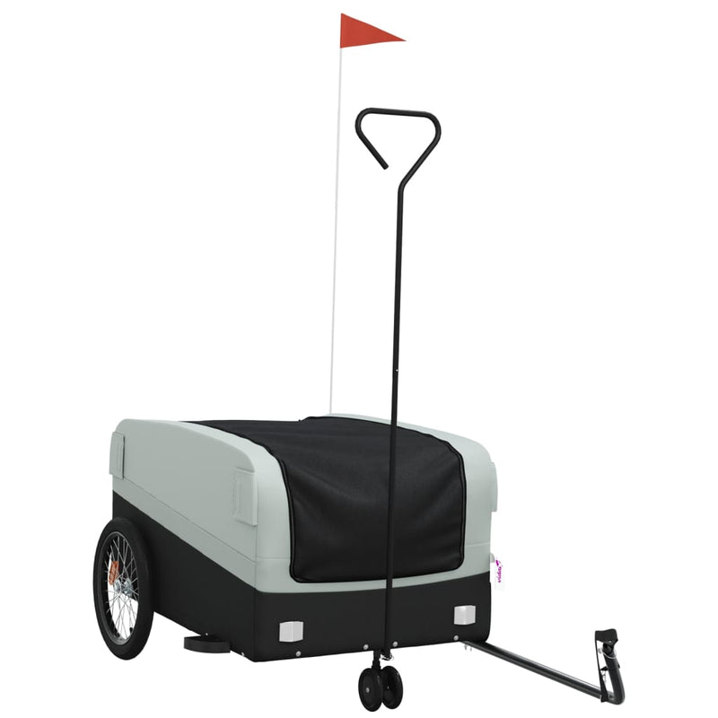 Load image into Gallery viewer, Vidaxl fietstrailer 45 kg ijzer zwart en grijs
