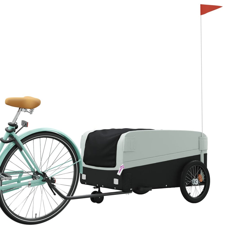Load image into Gallery viewer, Vidaxl fietstrailer 45 kg ijzer zwart en grijs
