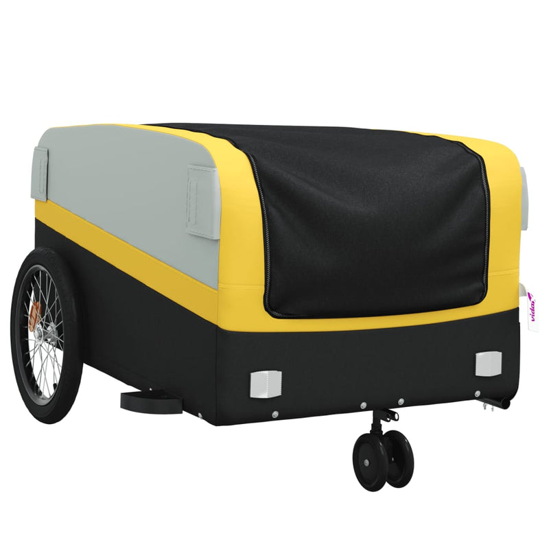 Load image into Gallery viewer, Vidaxl fietstrailer 45 kg ijzer zwart en geel
