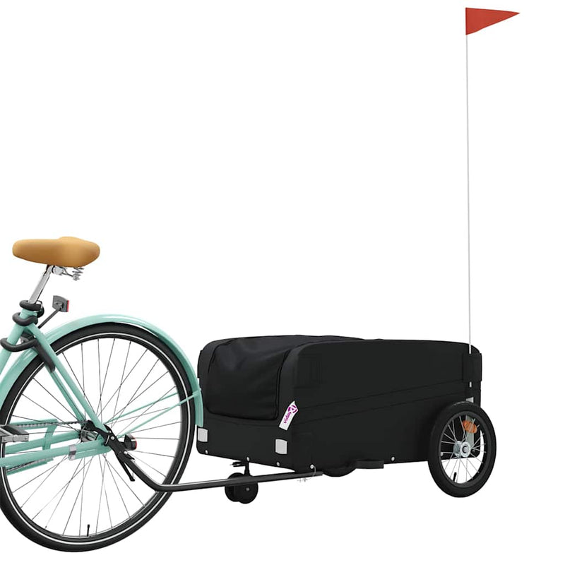 Afbeelding laden in galerijviewer, Vidaxl fietstrailer 45 kg ijzer zwart
