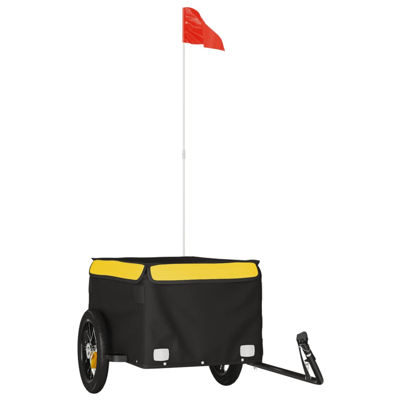 Load image into Gallery viewer, VidaXL Fietstrailer 30 kg ijzer zwart en geel
