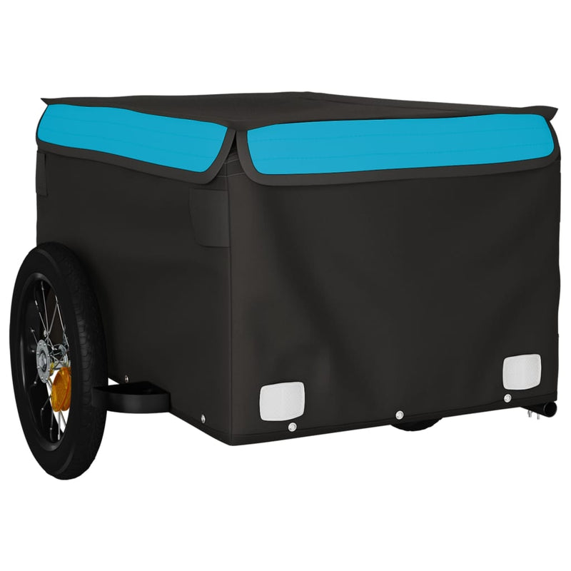 Load image into Gallery viewer, Vidaxl fietstrailer 30 kg ijzer zwart en blauw
