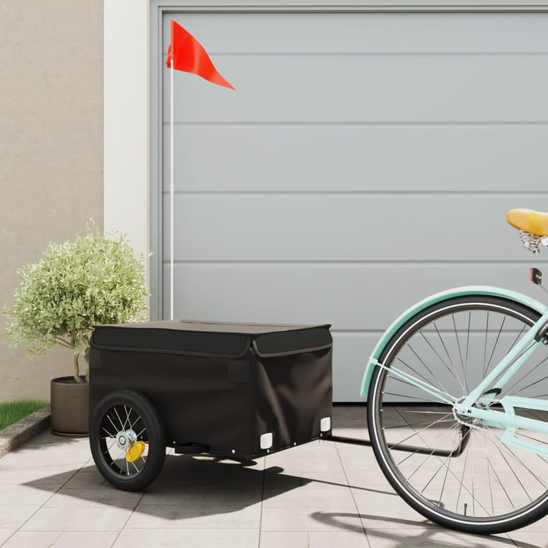 Load image into Gallery viewer, Vidaxl fietstrailer 30 kg ijzer zwart
