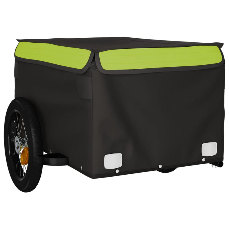 Load image into Gallery viewer, Vidaxl fietstrailer 30 kg ijzer zwart en groen
