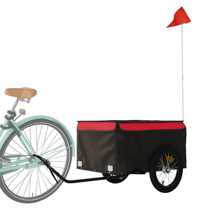 Load image into Gallery viewer, Vidaxl fietstrailer 45 kg ijzer zwart en rood
