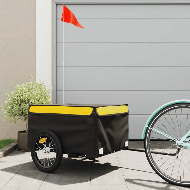 Load image into Gallery viewer, Vidaxl fietstrailer 45 kg ijzer zwart en geel
