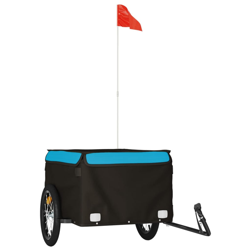Load image into Gallery viewer, Vidaxl fietstrailer 45 kg ijzer zwart en blauw
