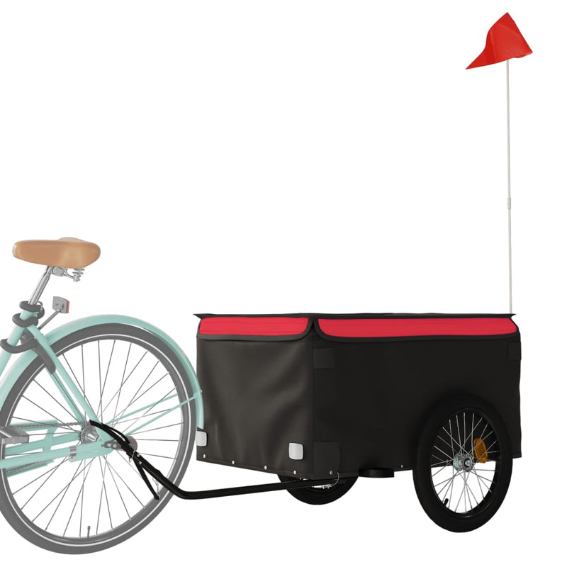 Load image into Gallery viewer, Vidaxl fietstrailer 45 kg ijzer zwart en rood
