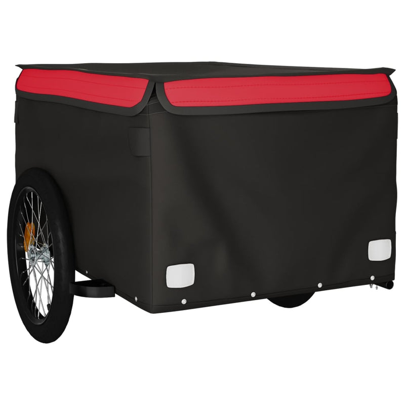 Load image into Gallery viewer, Vidaxl fietstrailer 45 kg ijzer zwart en rood
