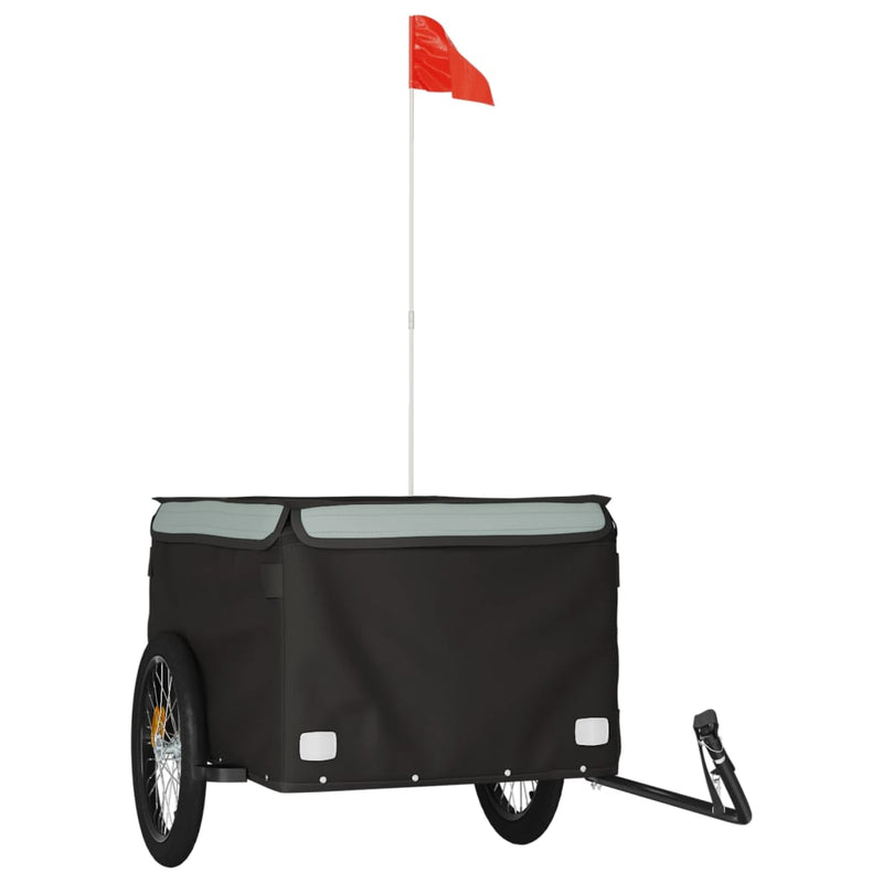 Load image into Gallery viewer, Vidaxl fietstrailer 45 kg ijzer zwart en grijs

