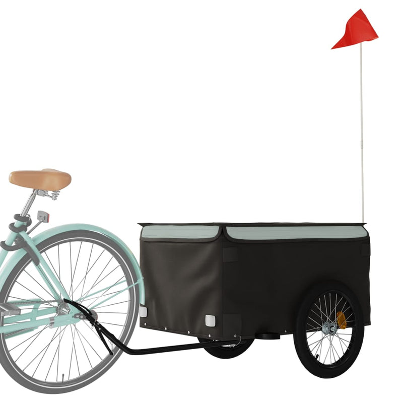 Load image into Gallery viewer, Vidaxl fietstrailer 45 kg ijzer zwart en grijs
