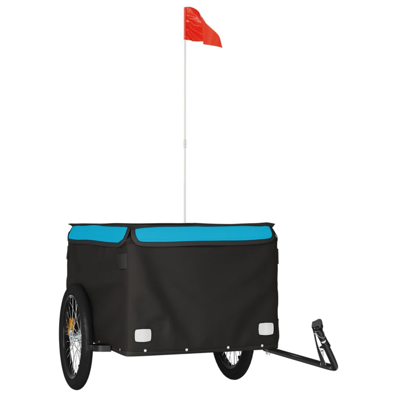 Load image into Gallery viewer, Vidaxl fietstrailer 45 kg ijzer zwart en blauw
