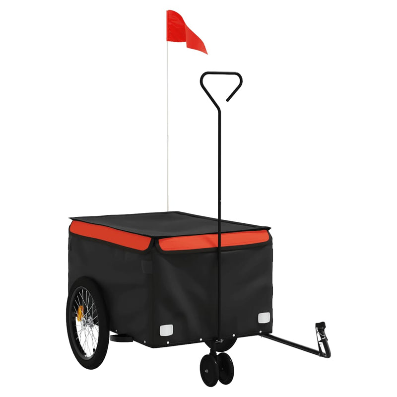 Afbeelding laden in galerijviewer, Vidaxl fietstrailer 30 kg ijzer zwart en oranje
