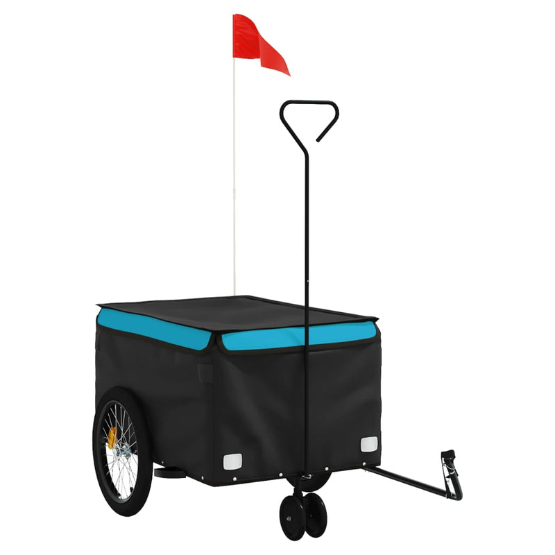 Load image into Gallery viewer, Vidaxl fietstrailer 30 kg ijzer zwart en blauw
