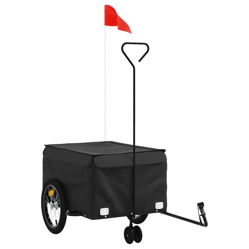 Load image into Gallery viewer, Vidaxl fietstrailer 45 kg ijzer zwart
