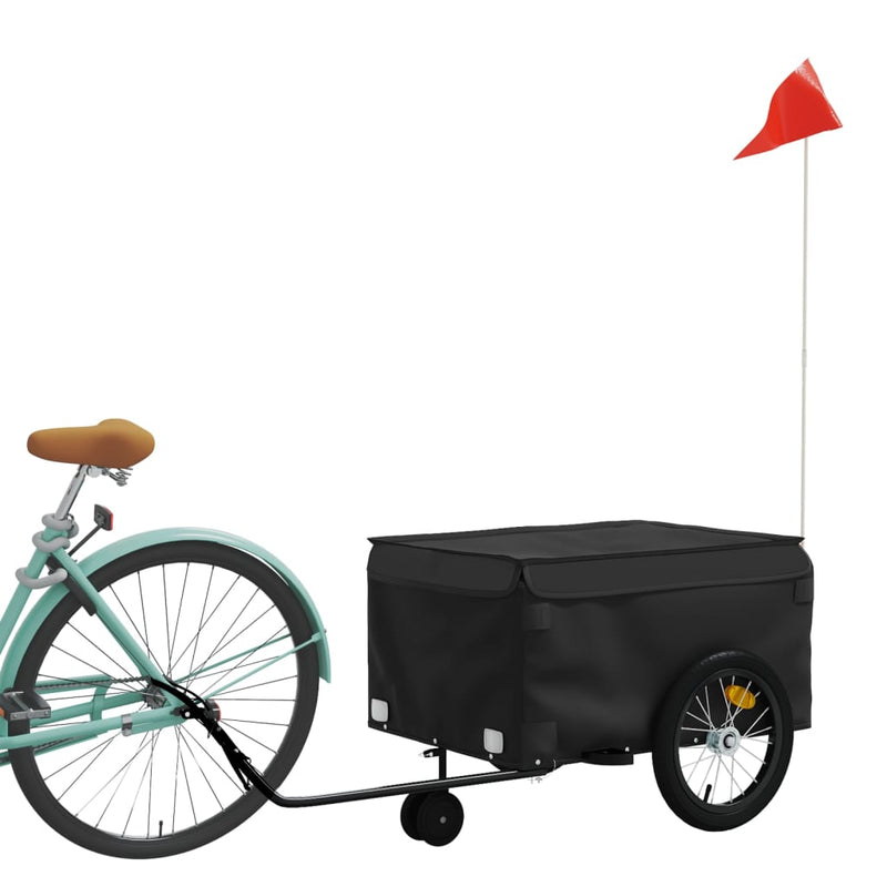 Load image into Gallery viewer, Vidaxl fietstrailer 45 kg ijzer zwart
