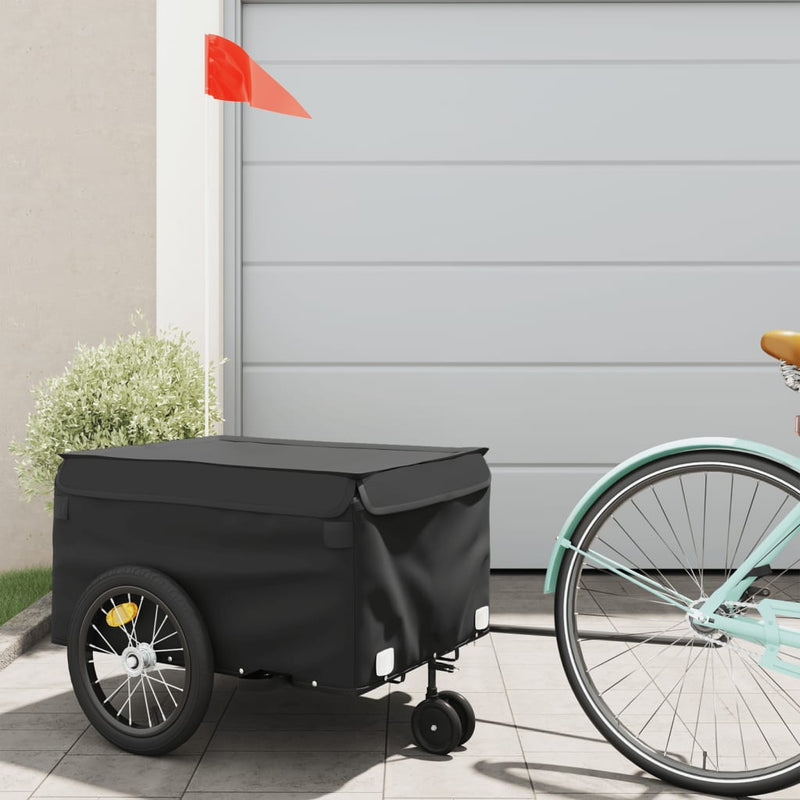 Load image into Gallery viewer, Vidaxl fietstrailer 45 kg ijzer zwart
