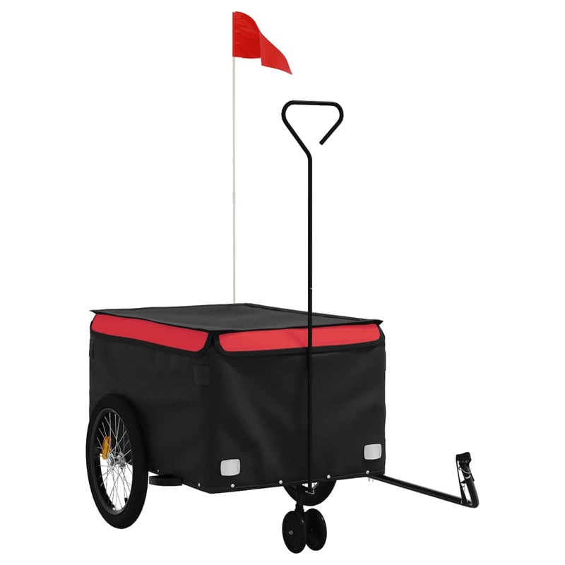 Load image into Gallery viewer, Vidaxl fietstrailer 45 kg ijzer zwart en rood
