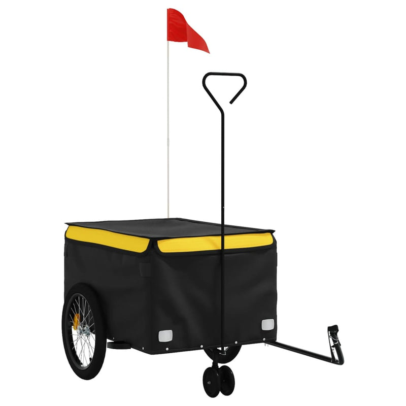 Load image into Gallery viewer, Vidaxl fietstrailer 45 kg ijzer zwart en geel

