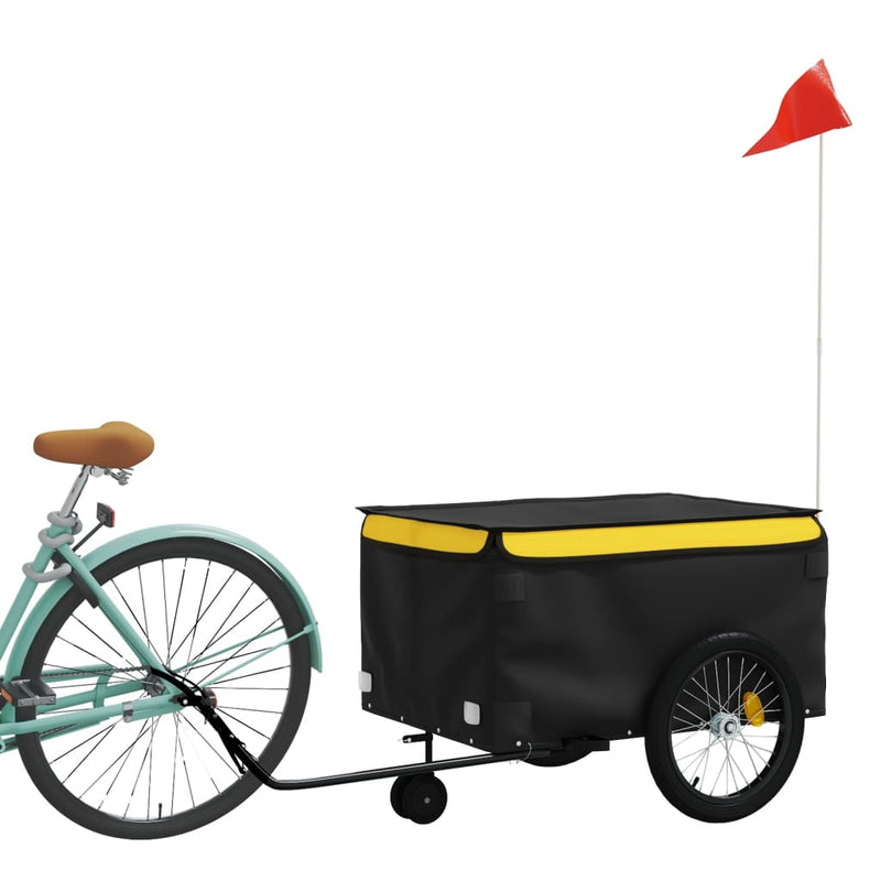 Load image into Gallery viewer, Vidaxl fietstrailer 45 kg ijzer zwart en geel
