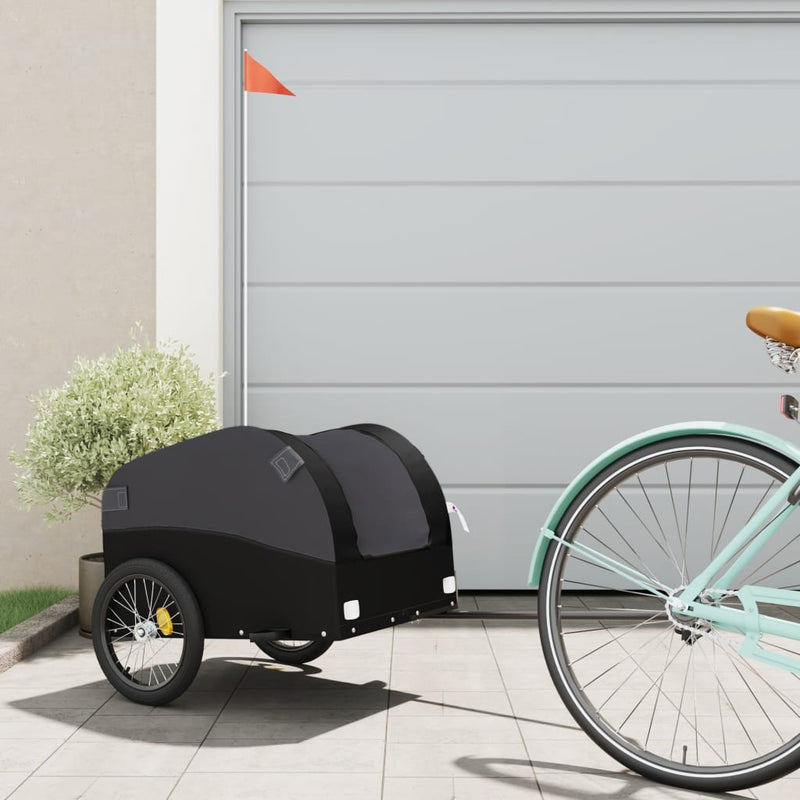 Load image into Gallery viewer, Vidaxl fietstrailer 30 kg ijzer zwart
