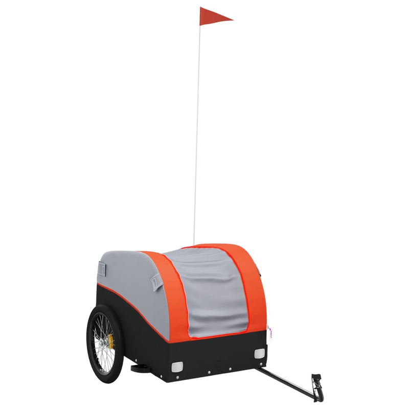 Load image into Gallery viewer, Vidaxl fietstrailer 45 kg ijzer zwart en oranje
