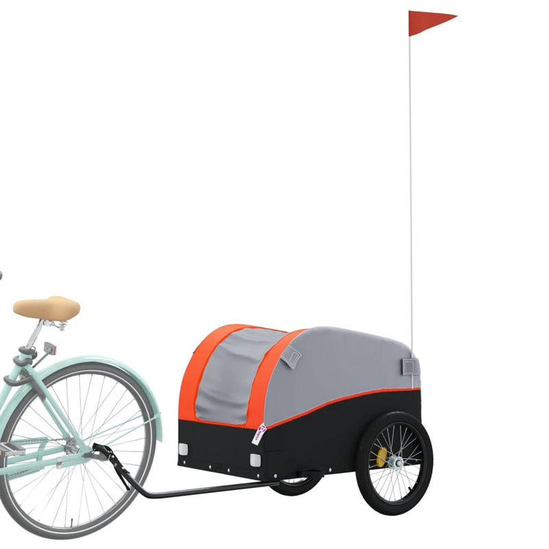 Load image into Gallery viewer, Vidaxl fietstrailer 45 kg ijzer zwart en oranje
