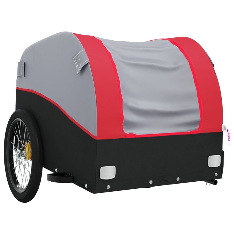 Load image into Gallery viewer, Vidaxl fietstrailer 45 kg ijzer zwart en rood

