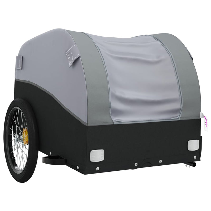 Load image into Gallery viewer, Vidaxl fietstrailer 45 kg ijzer zwart en grijs
