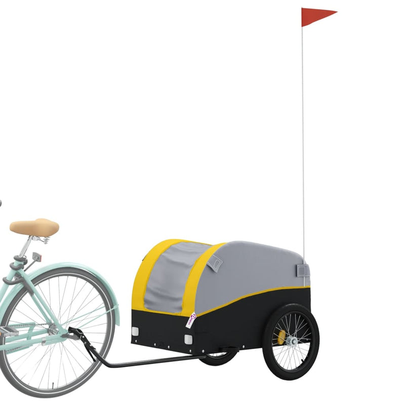 Load image into Gallery viewer, Vidaxl fietstrailer 45 kg ijzer zwart en geel
