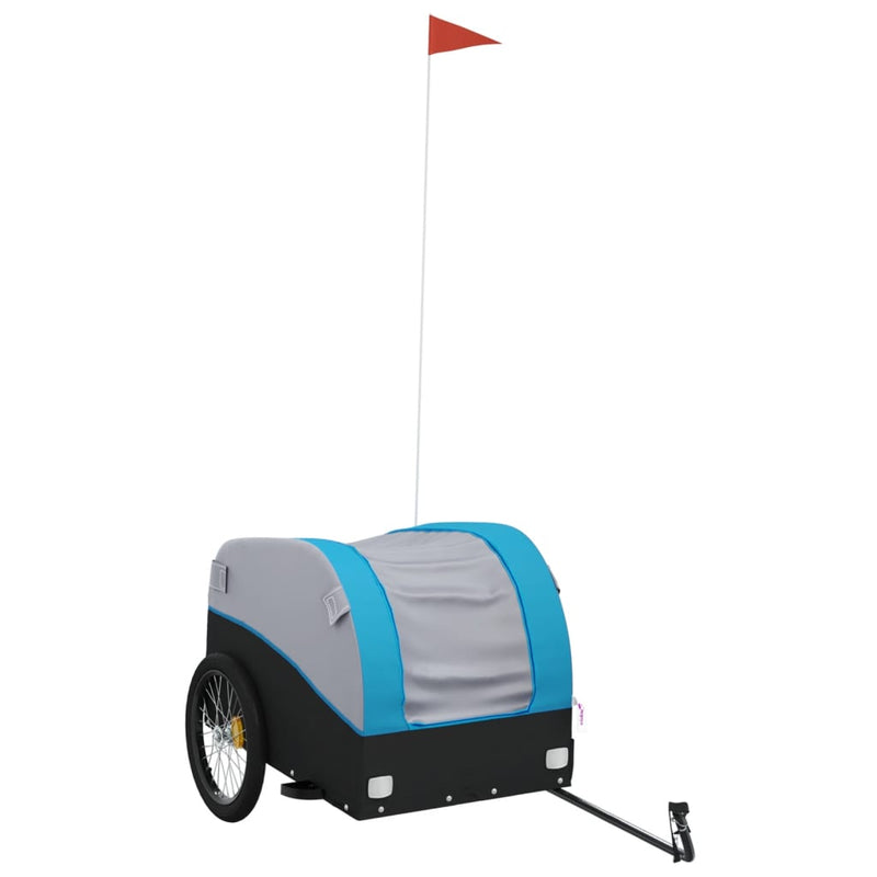 Load image into Gallery viewer, Vidaxl fietstrailer 45 kg ijzer zwart en blauw
