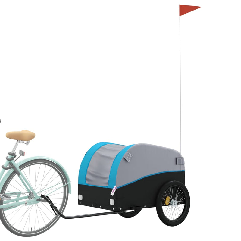 Load image into Gallery viewer, Vidaxl fietstrailer 45 kg ijzer zwart en blauw

