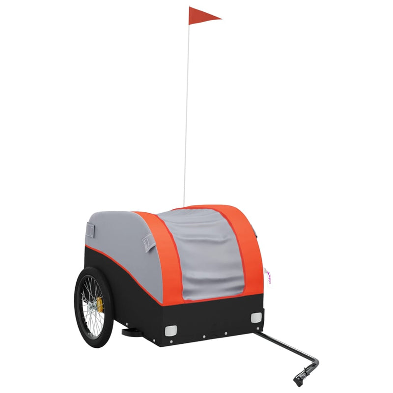 Load image into Gallery viewer, Vidaxl fietstrailer 45 kg ijzer zwart en oranje
